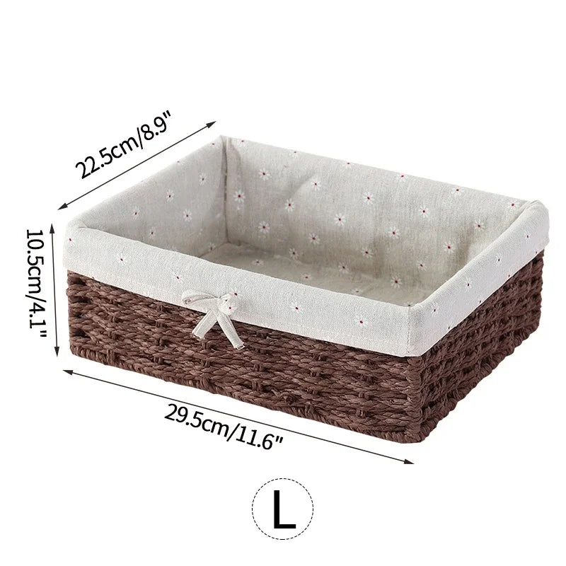 Woven Storage Baskets Wicker Basket for Gifts Kitchen Organizer Bathroom Organizing Baskets Desktop Organizer Container