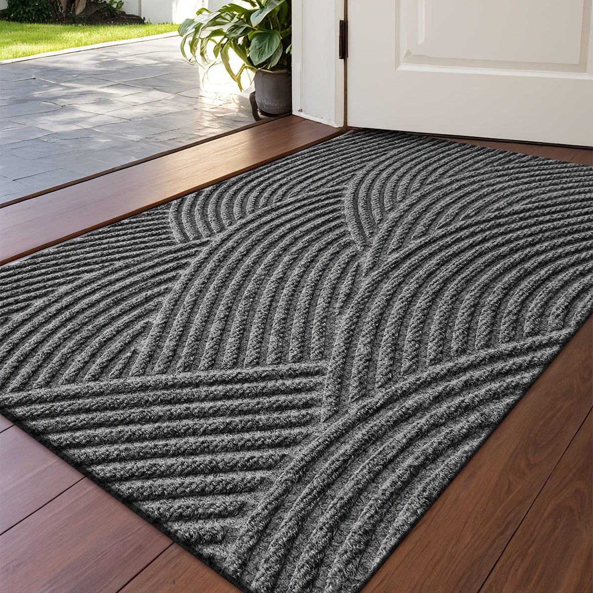Minimalist Rectangular Door Mat – Durable Polyester, Elegant Design