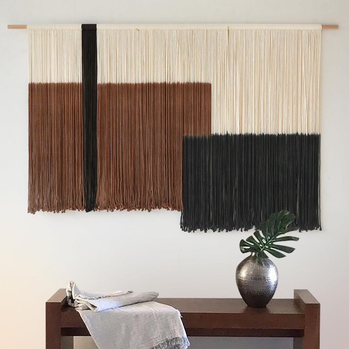 Macrame Wall Hanging Macrame Wall Decor Large-Scale Tie-Dye Tapestry Living Home Room Wall Decor 57" Wx 35" L