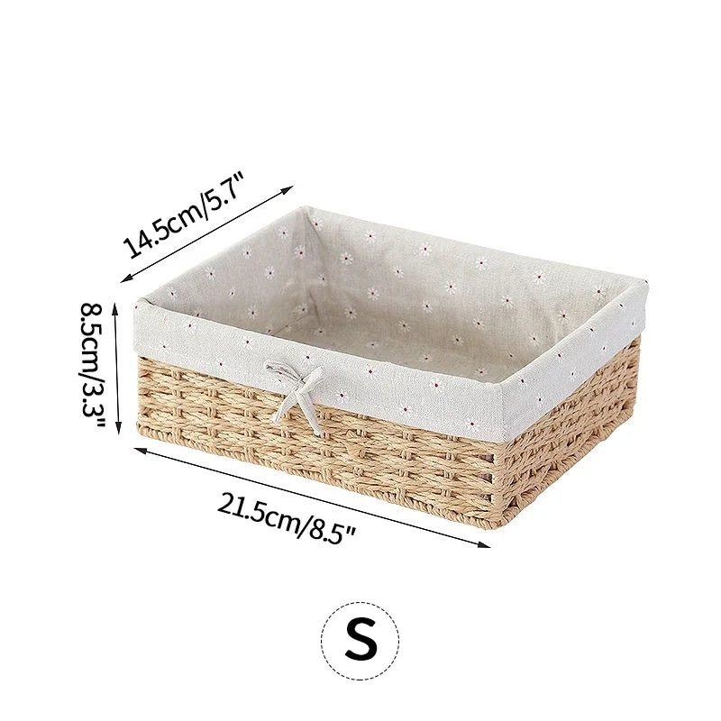 Woven Storage Baskets Wicker Basket for Gifts Kitchen Organizer Bathroom Organizing Baskets Desktop Organizer Container