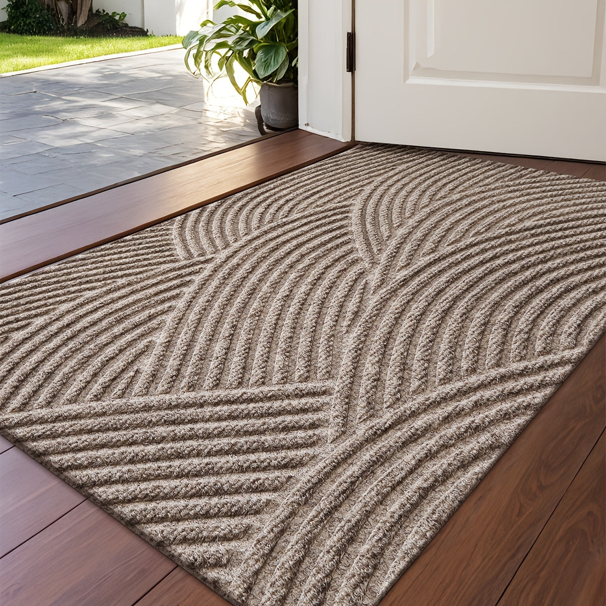 Minimalist Rectangular Door Mat – Durable Polyester, Elegant Design