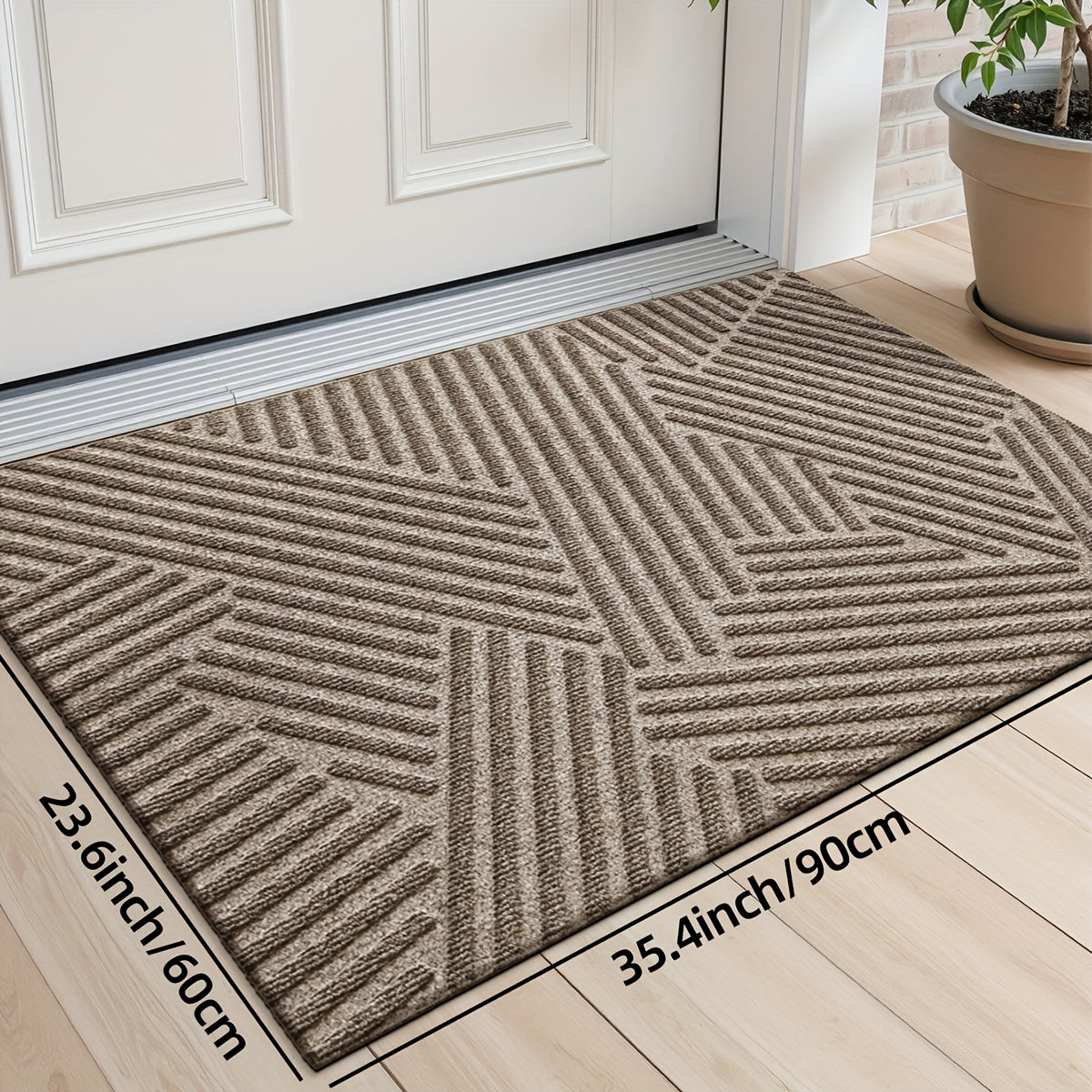 Minimalist Rectangular Door Mat – Durable Polyester, Elegant Design
