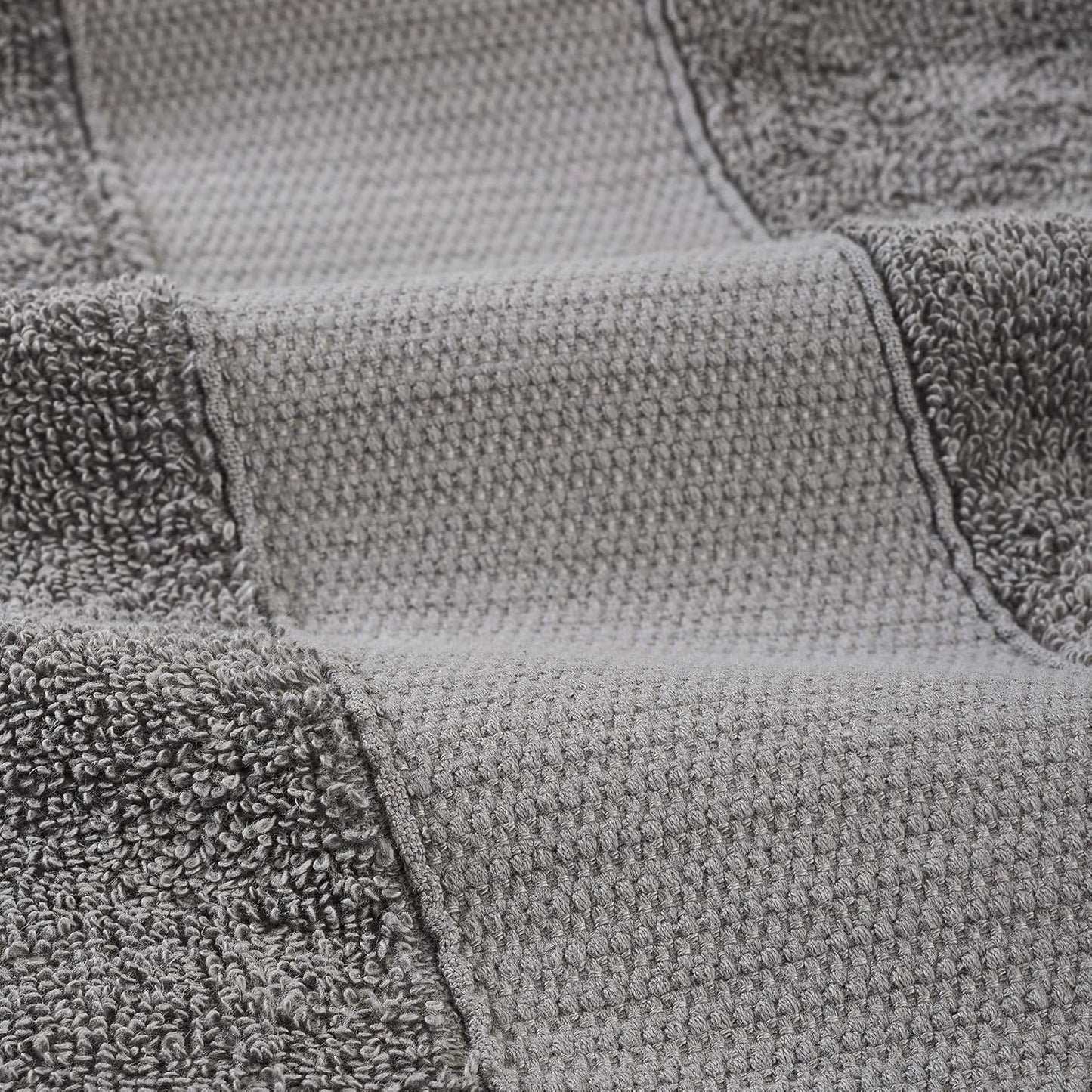 6-Piece 100% Combed Cotton Yarn Dyed Cobblestone Jacquard Towel Set Flax
