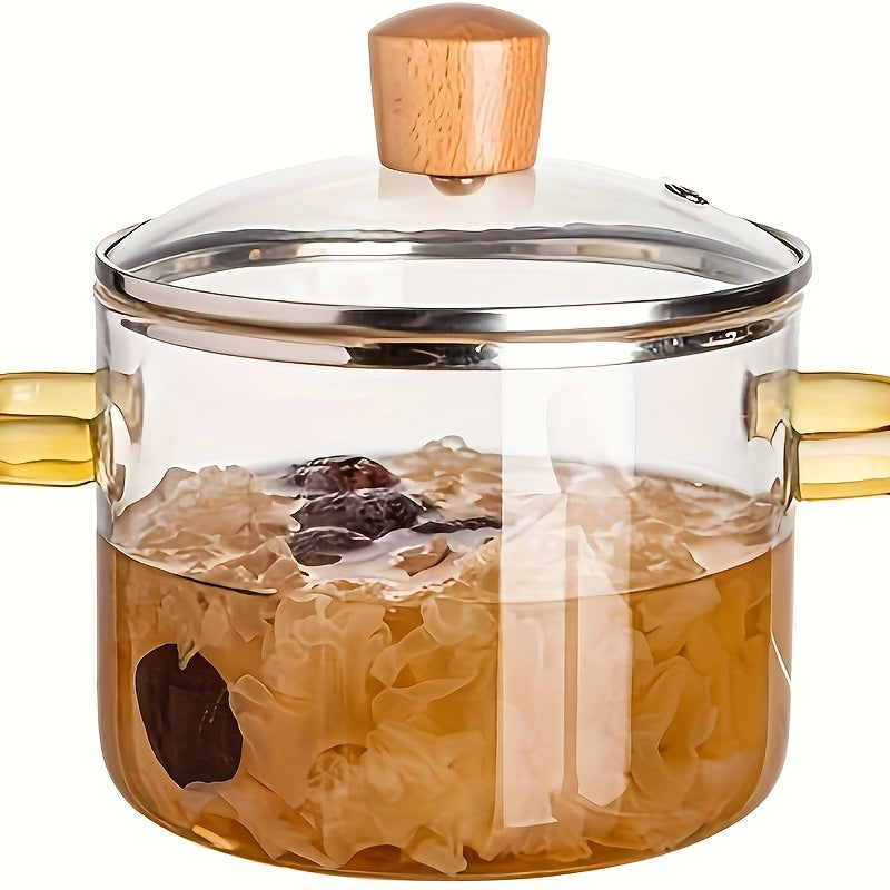 Glass Cooking Pot with Lid and Handles
