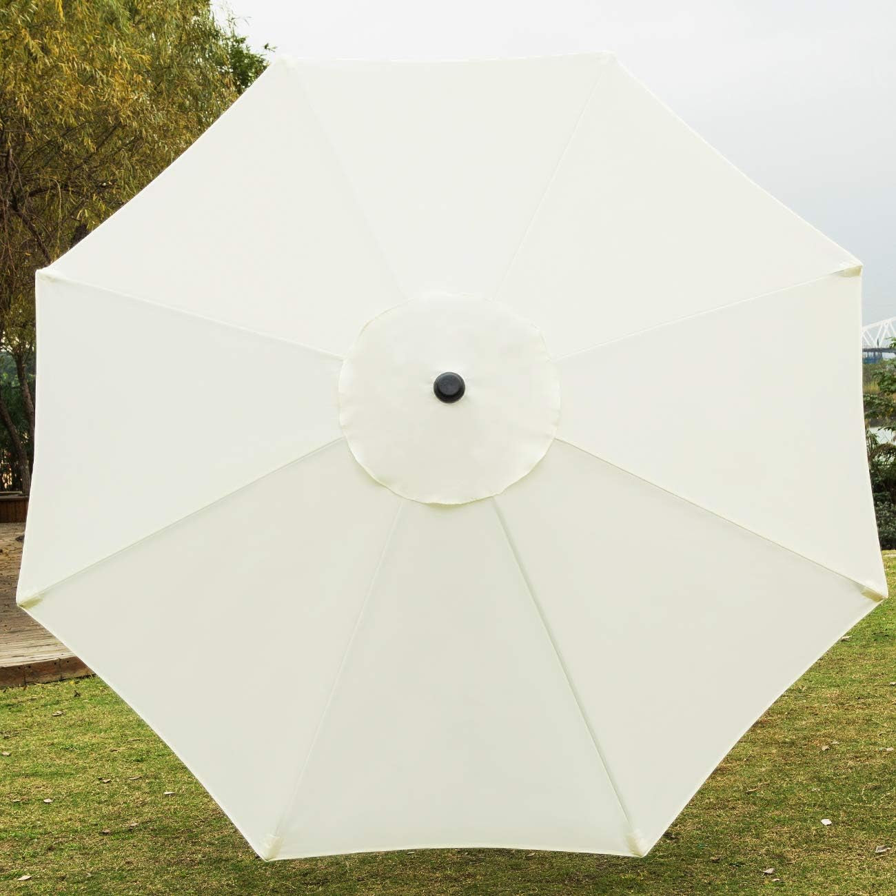 9' Patio Umbrella Outdoor Table Umbrella with 8 Sturdy Ribs (Beige)