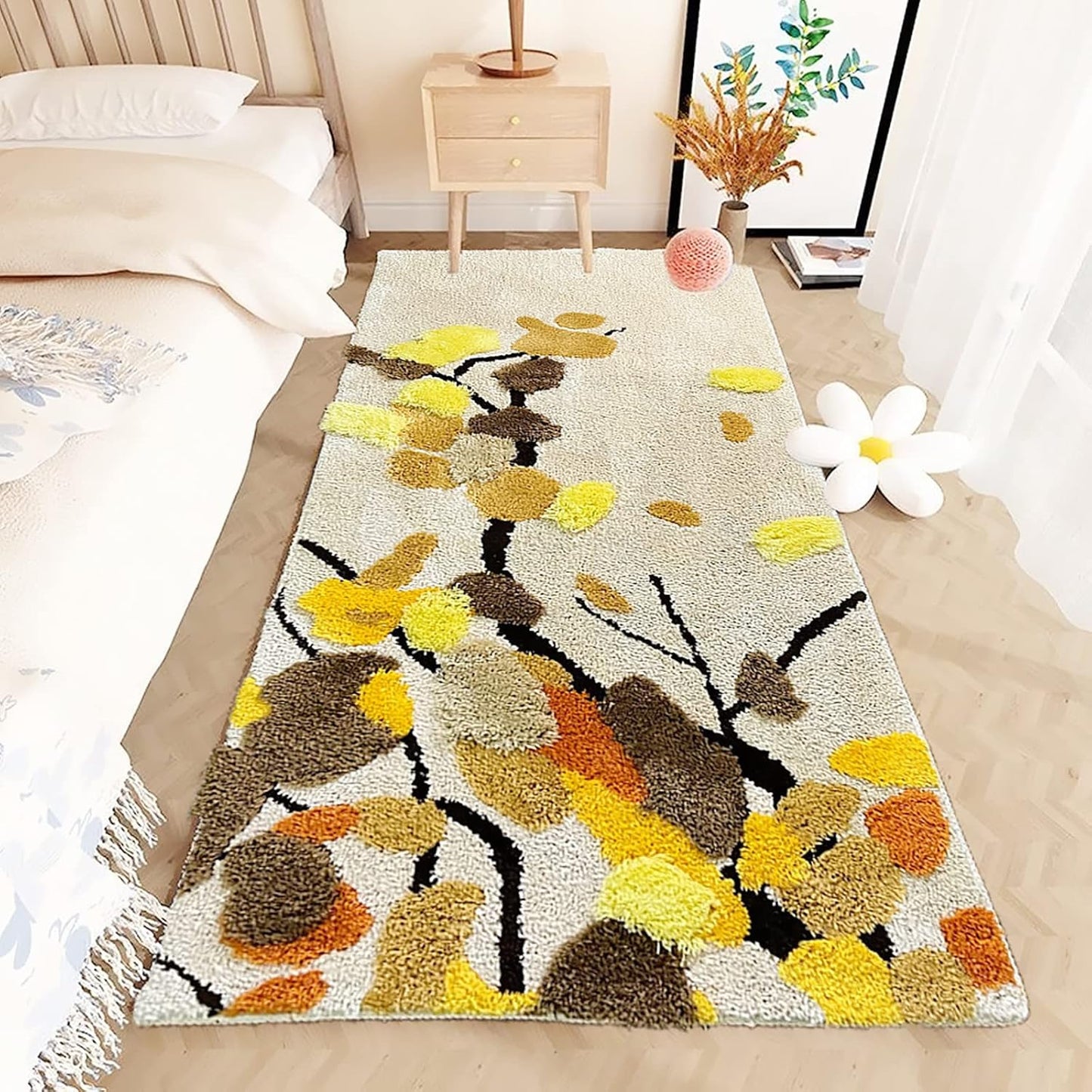 Soft Yellow Lemon Bath Rug for Kids Non Slip Absorbent Bath Mat Washable Shaggy Kids Bedroom Decor Bathroom Door Mat 31.5''X19.7''