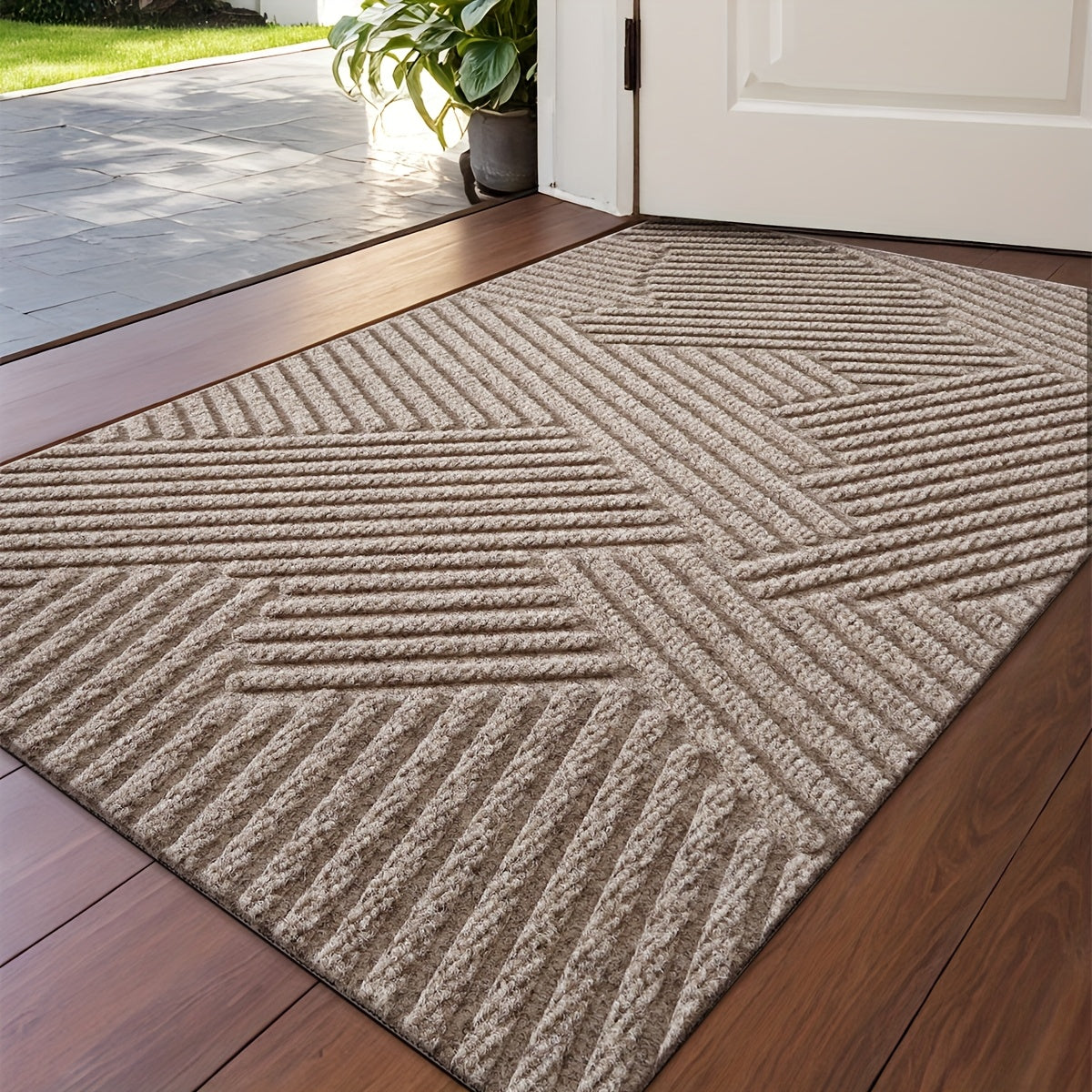Minimalist Rectangular Door Mat – Durable Polyester, Elegant Design