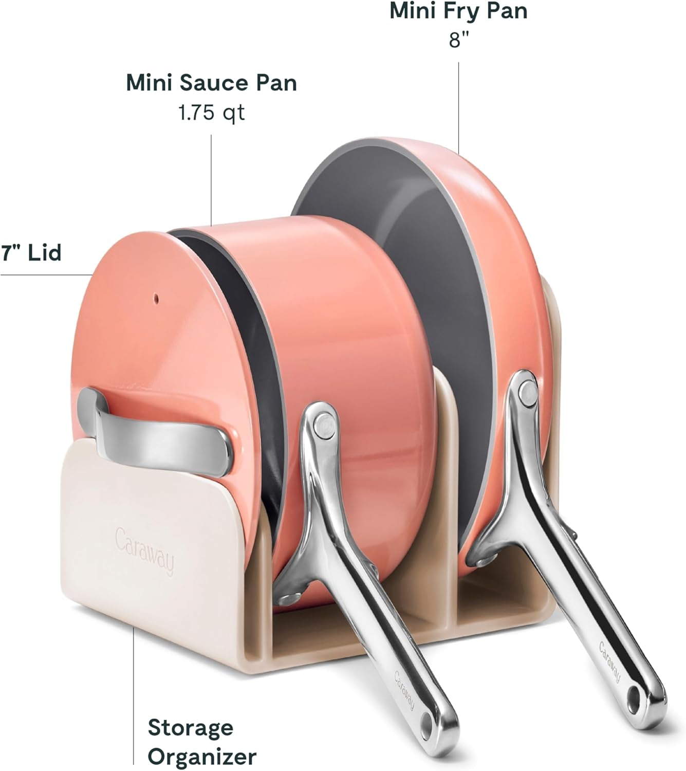 Mini Cookware Set - Non-Stick Ceramic Fry Pan (1.05 Qt, 8") & Sauce Pan (1.75 Qt) - Non Toxic, PTFE & PFOA Free - Oven Safe & Stovetop Agnostic (Gas, Electric & Induction) - Perracotta