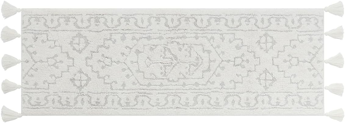 Bath Mat – Plush Cotton Non Slip Luxury Bathroom Rugs Washable – Soft Handmade Absorbent Bath Mat for Bathroom Floor, Vanity, or Tub-Side Use – Darby Biscuit 21X34