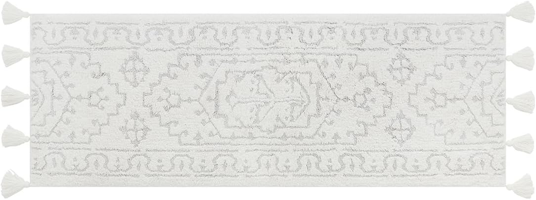 Bath Mat – Plush Cotton Non Slip Luxury Bathroom Rugs Washable – Soft Handmade Absorbent Bath Mat for Bathroom Floor, Vanity, or Tub-Side Use – Darby Biscuit 21X34