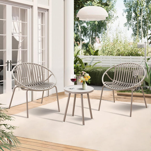 Patio Furniture Set, 3 Pieces Outdoor Furniture with Bistro Table and Chairs Set of 2，Outdoor Patio Set with Porch Chairs and Table,Deck Conversation Set for Garden Poolside