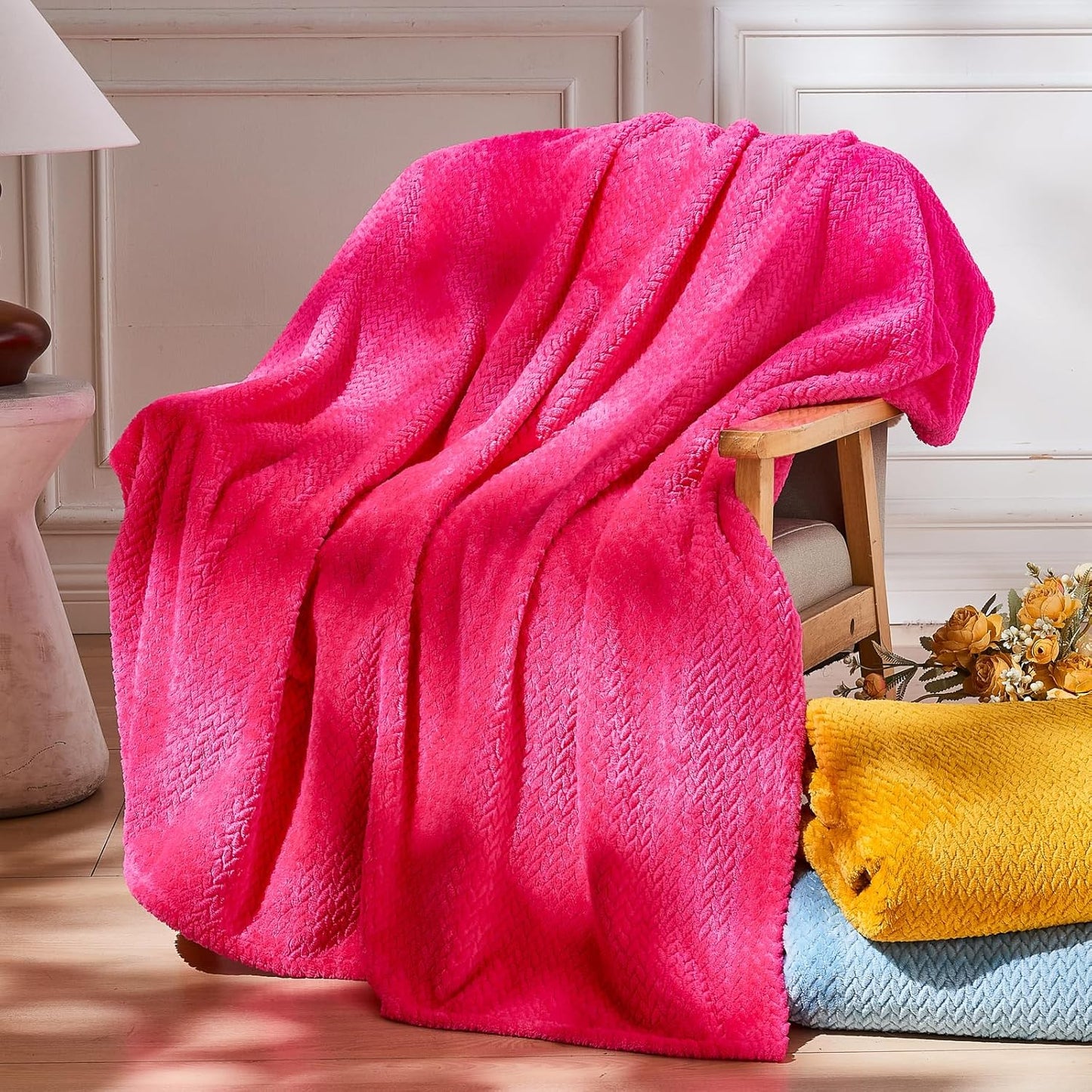 Super Soft Throw Blanket Sage Green Premium Silky Flannel Fleece Leaves Pattern Lightweight Bed Blanket All Season Use (Sage Green, Throw(50"X60"))