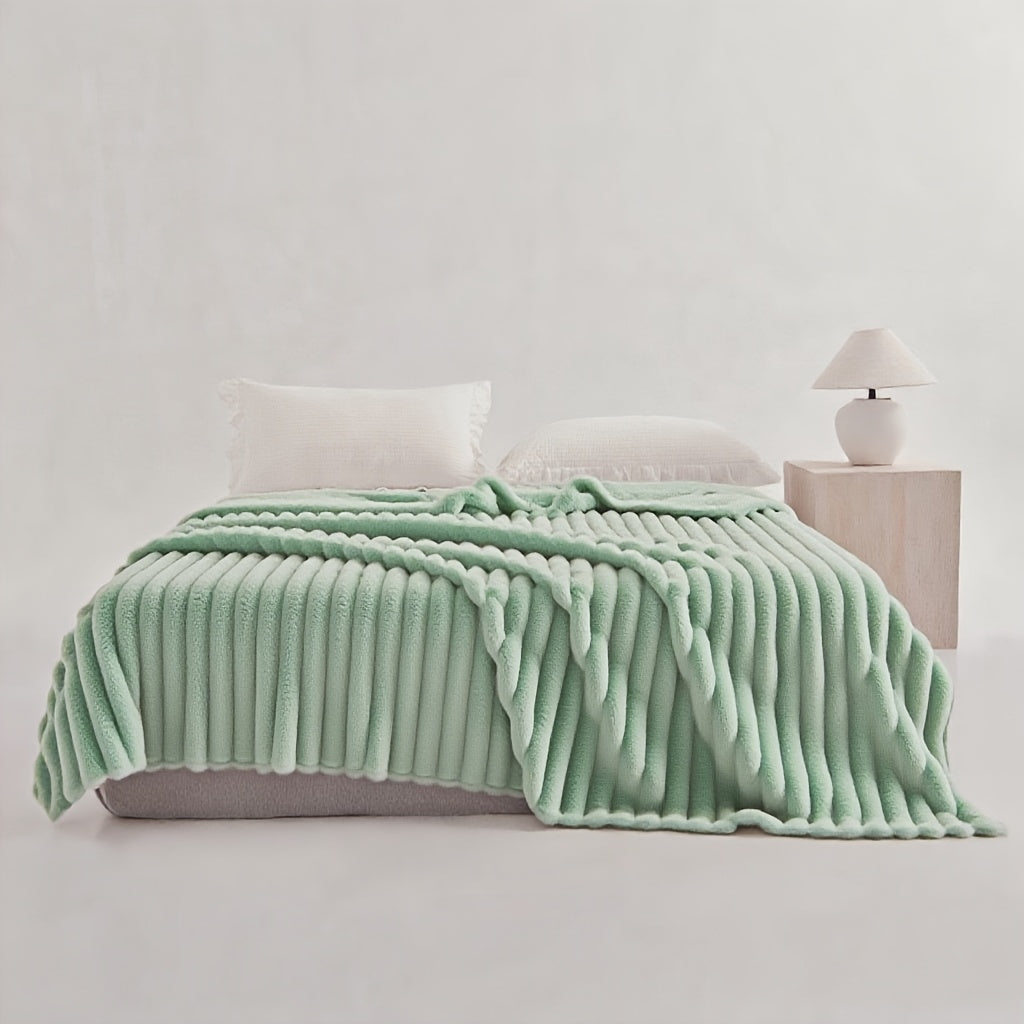 Striped Jacquard All-Season Polyester Blanket – Contemporary Design