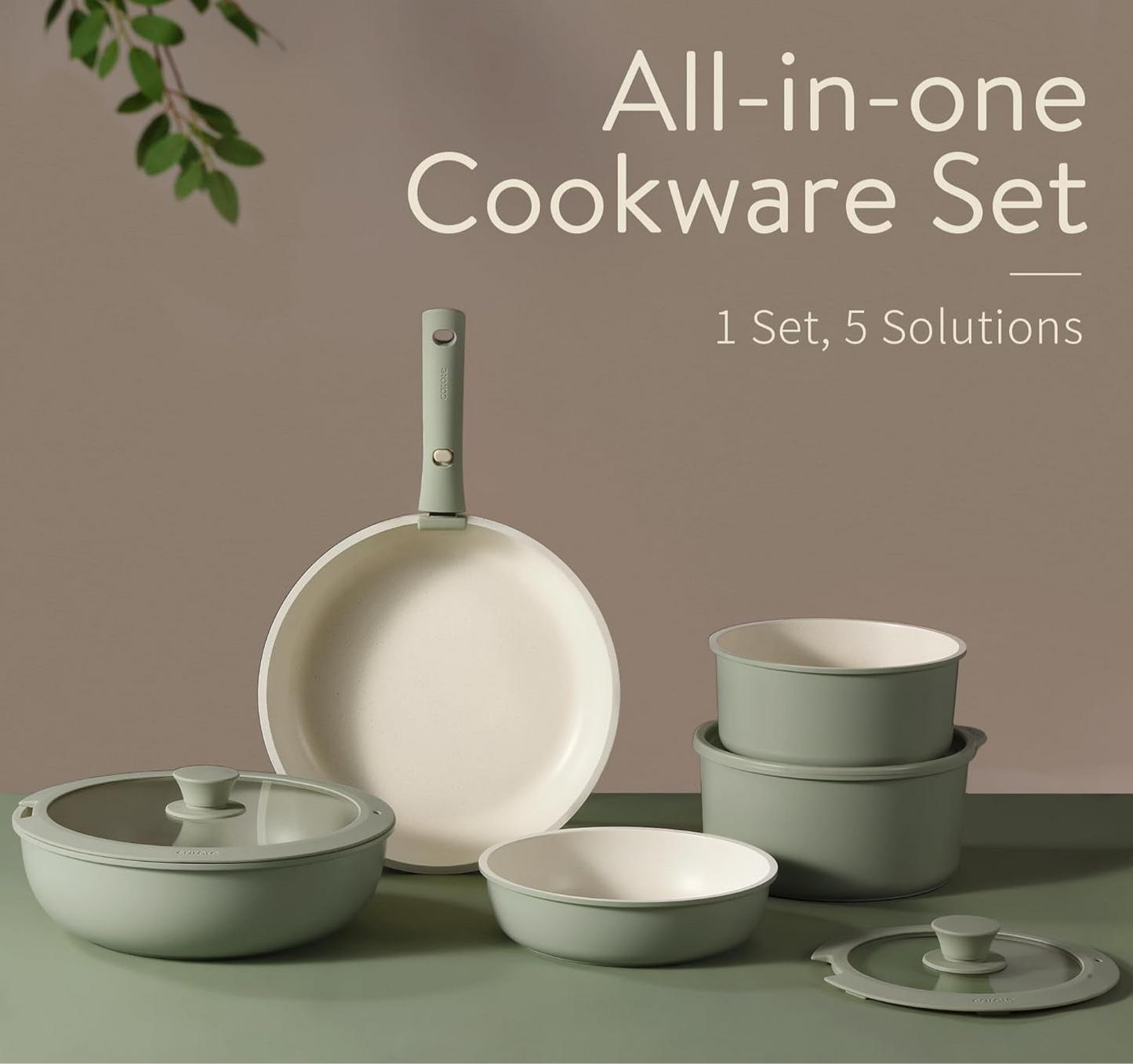 Detachable Handle Cookware Set – Space-Saving Nonstick Pots and Pans