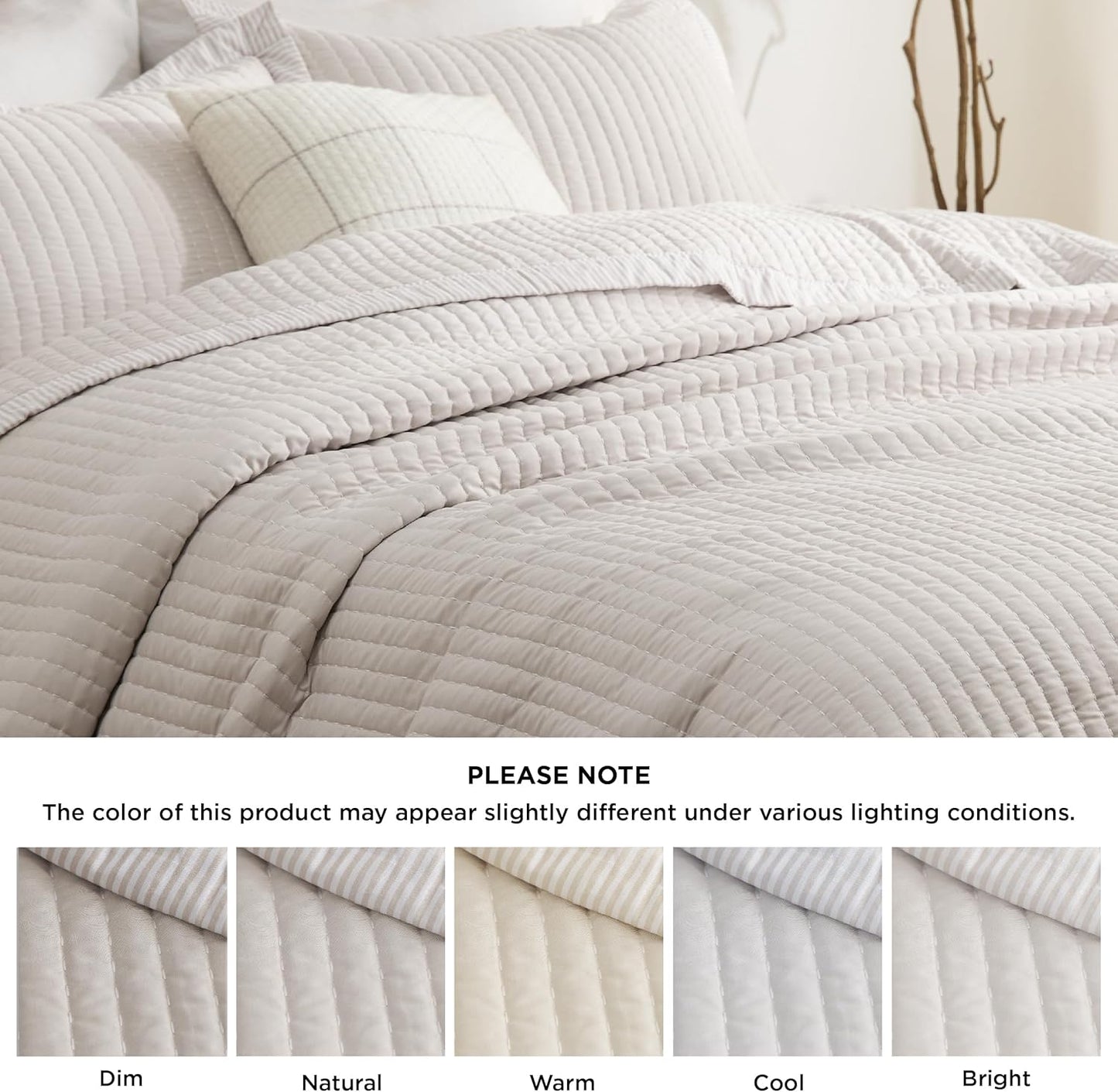 Quilts Queen Size - Queen Quilt Bedding Set Bedspread Coverlet Comforter, Lightweight Corduroy Pattern Bedspread, 3-Piece Set with 90"X96" Coverlet & 2 Pillow Shams, All-Season Soft Microfiber