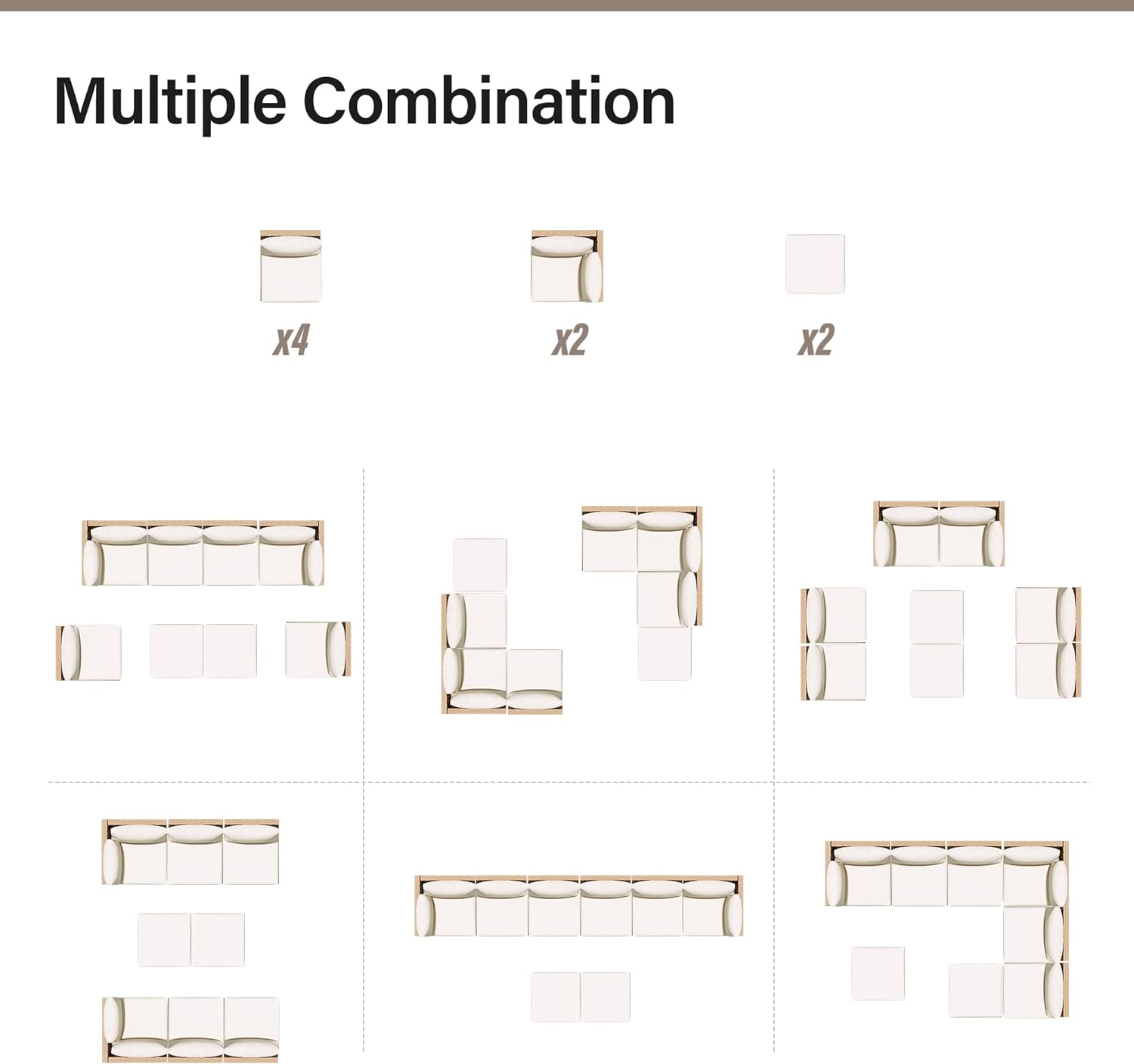 Outdoor Patio Furniture, 8 Piece Outdoor Sectional Sofa PE Rattan Wicker Patio Conversation Sets,All Weather Patio Furniture Set with Thick Cushions for Garden, Poolside, Backyard(Beige)