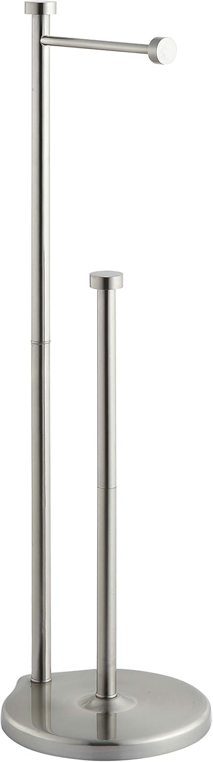 Free Standing Bathroom Toilet Paper Holder Stand with Reserve, Reserve Area Has Enough Space for Jumbo Roll