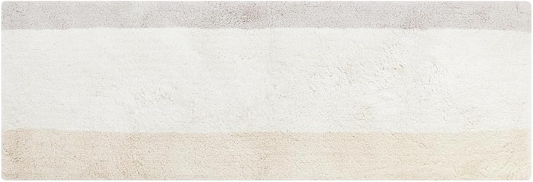 Bath Mat – Plush Cotton Non Slip Luxury Bathroom Rugs Washable – Soft Handmade Absorbent Bath Mat for Bathroom Floor, Vanity, or Tub-Side Use – Darby Biscuit 21X34