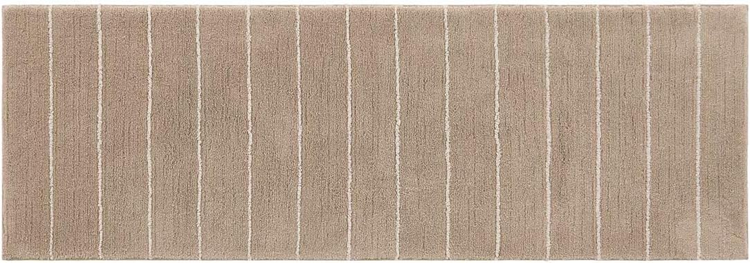 Bath Mat – Plush Cotton Non Slip Luxury Bathroom Rugs Washable – Soft Handmade Absorbent Bath Mat for Bathroom Floor, Vanity, or Tub-Side Use – Darby Biscuit 21X34