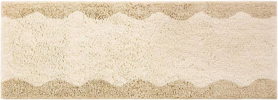Bath Mat – Plush Cotton Non Slip Luxury Bathroom Rugs Washable – Soft Handmade Absorbent Bath Mat for Bathroom Floor, Vanity, or Tub-Side Use – Darby Biscuit 21X34