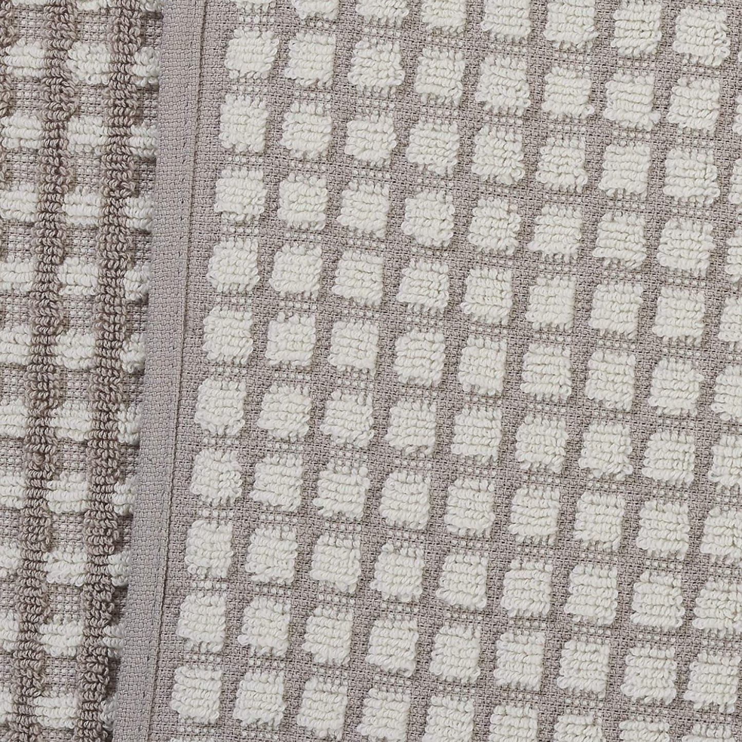 6-Piece 100% Combed Cotton Yarn Dyed Cobblestone Jacquard Towel Set Flax