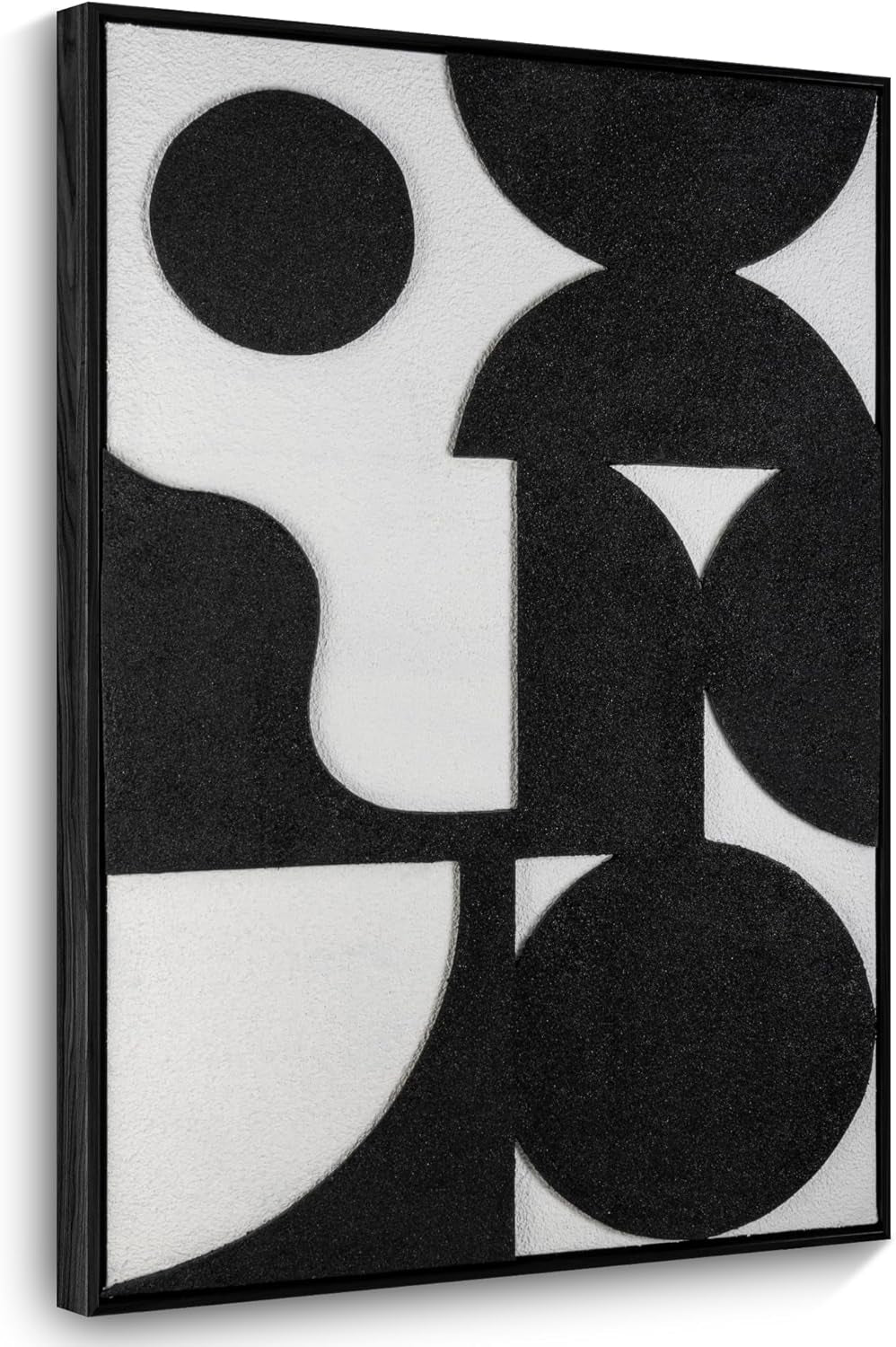 Wall Art Canvas Painting, Black and White Wall Art Picture Decorations, Framed Large Abstract Canvas Artwork for Bedroom Living Room Home Office Decor (Black White, 48" Lx24 W)