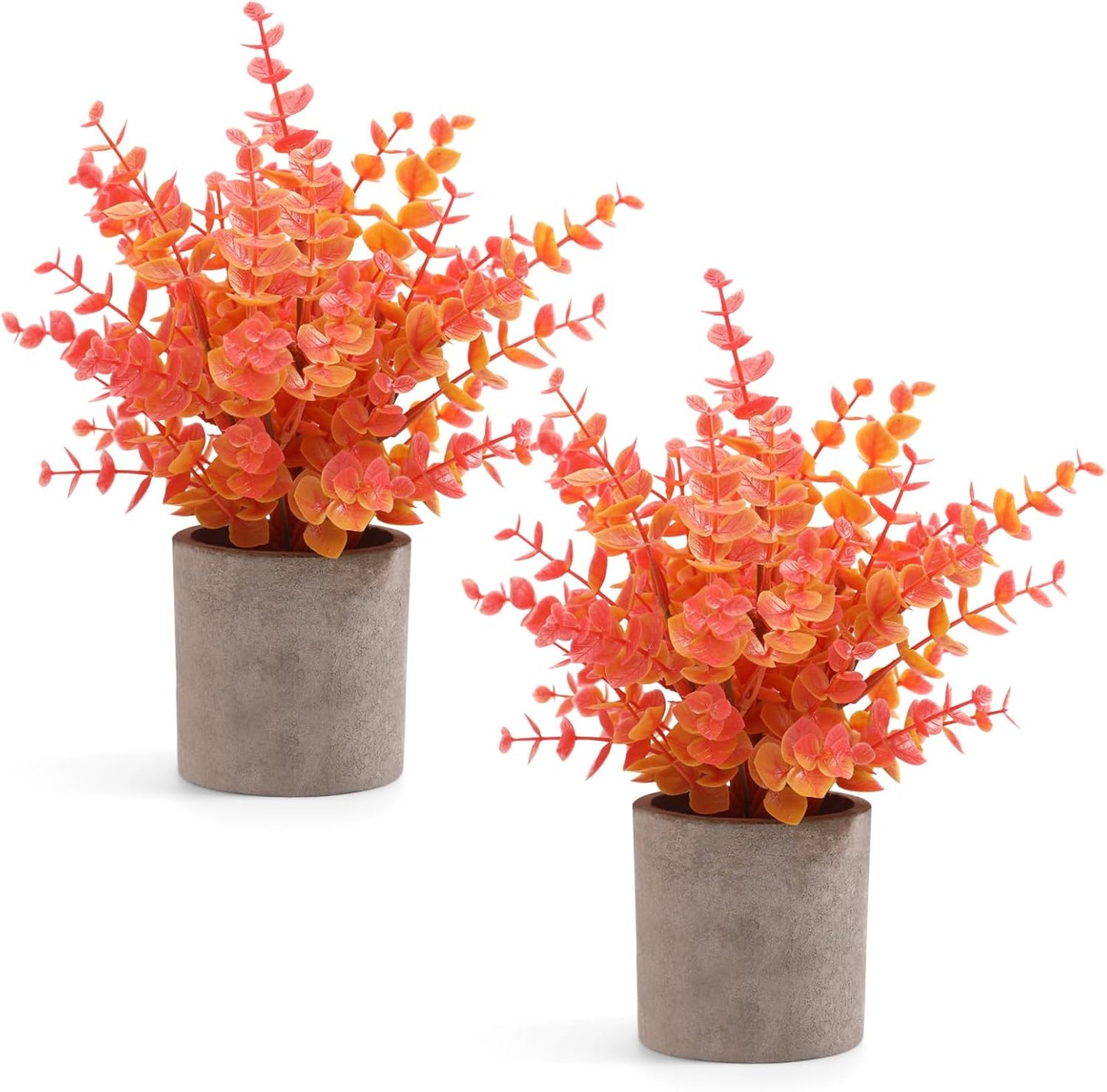 2 Pack Small Fake Plants Eucalyptus Potted Artificial Plants for Shelf Desk Home Bathroom Farmhouse Room Coffee Table Decor (Sage Green)