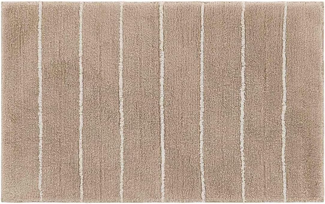Bath Mat – Plush Cotton Non Slip Luxury Bathroom Rugs Washable – Soft Handmade Absorbent Bath Mat for Bathroom Floor, Vanity, or Tub-Side Use – Darby Biscuit 21X34