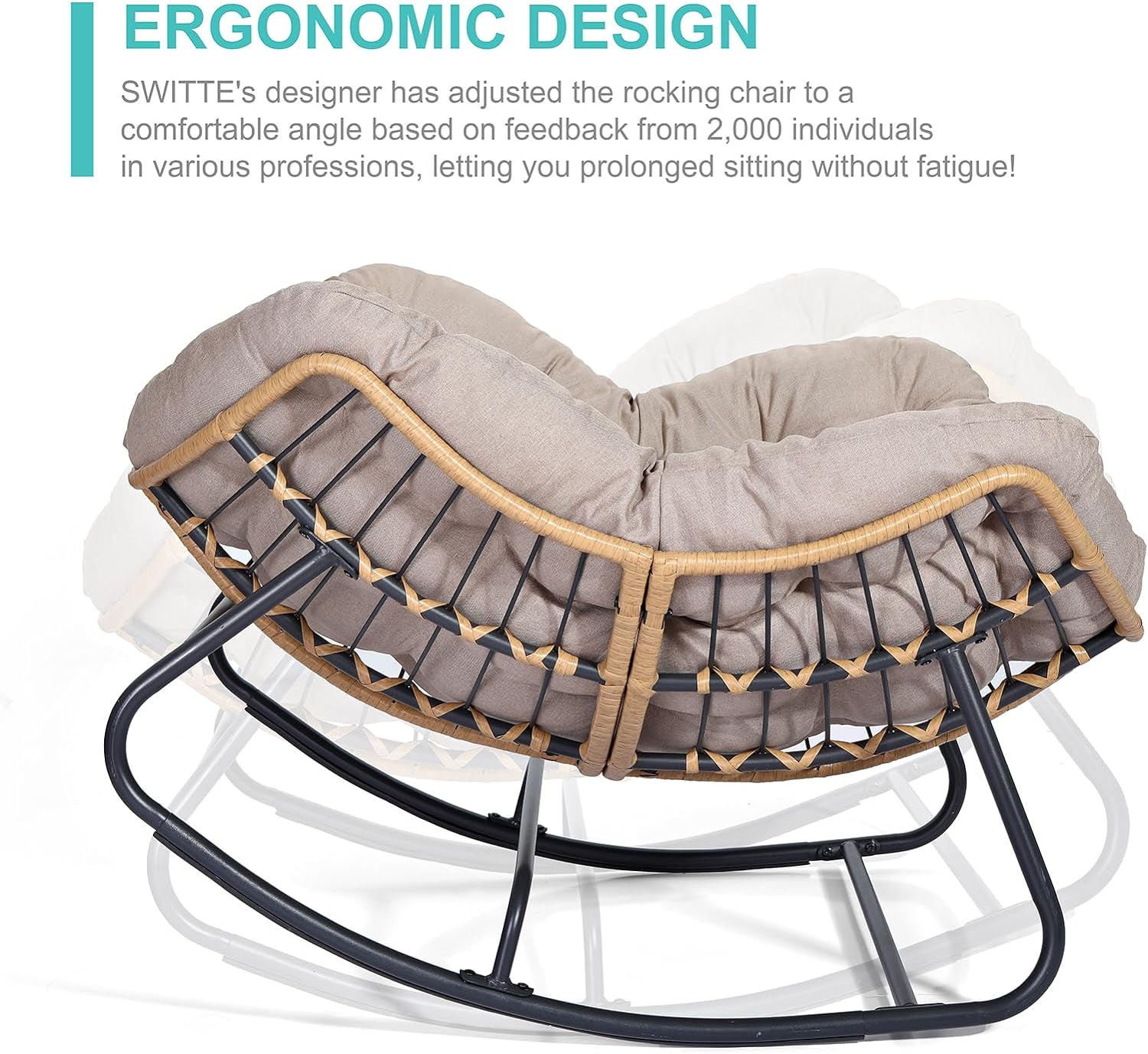 Egg-Shaped Rocking Chair – Rattan Lounge for Indoor & Outdoor