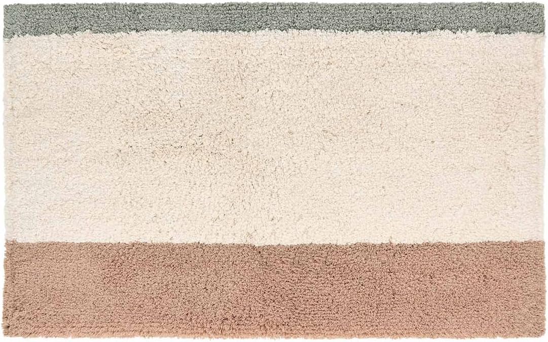 Bath Mat – Plush Cotton Non Slip Luxury Bathroom Rugs Washable – Soft Handmade Absorbent Bath Mat for Bathroom Floor, Vanity, or Tub-Side Use – Darby Biscuit 21X34