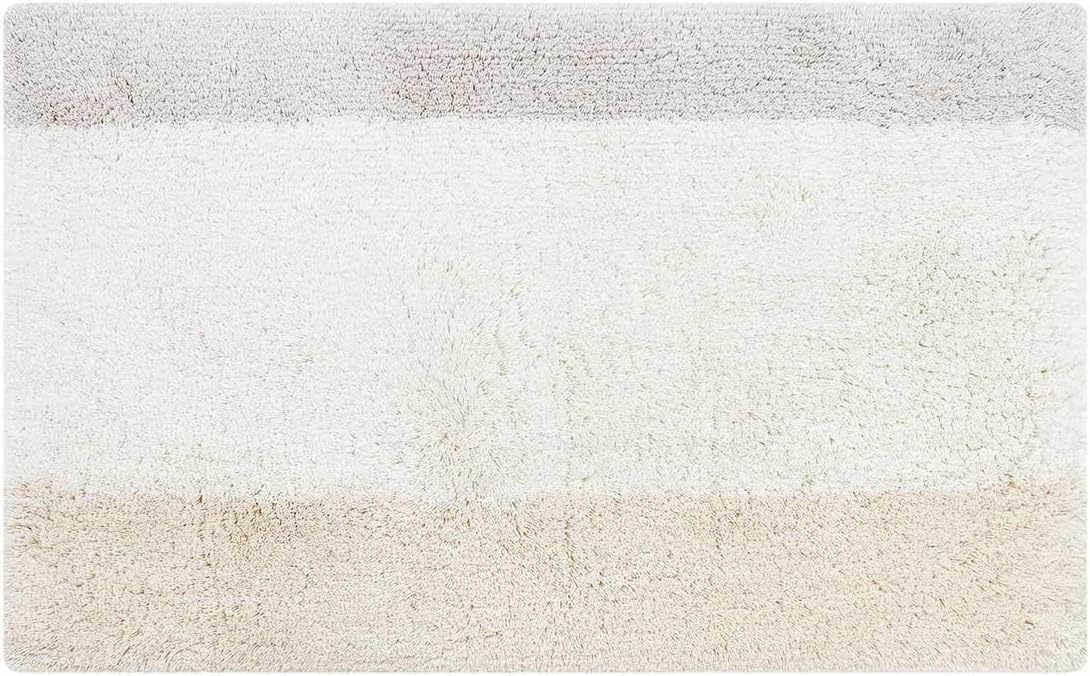 Bath Mat – Plush Cotton Non Slip Luxury Bathroom Rugs Washable – Soft Handmade Absorbent Bath Mat for Bathroom Floor, Vanity, or Tub-Side Use – Darby Biscuit 21X34