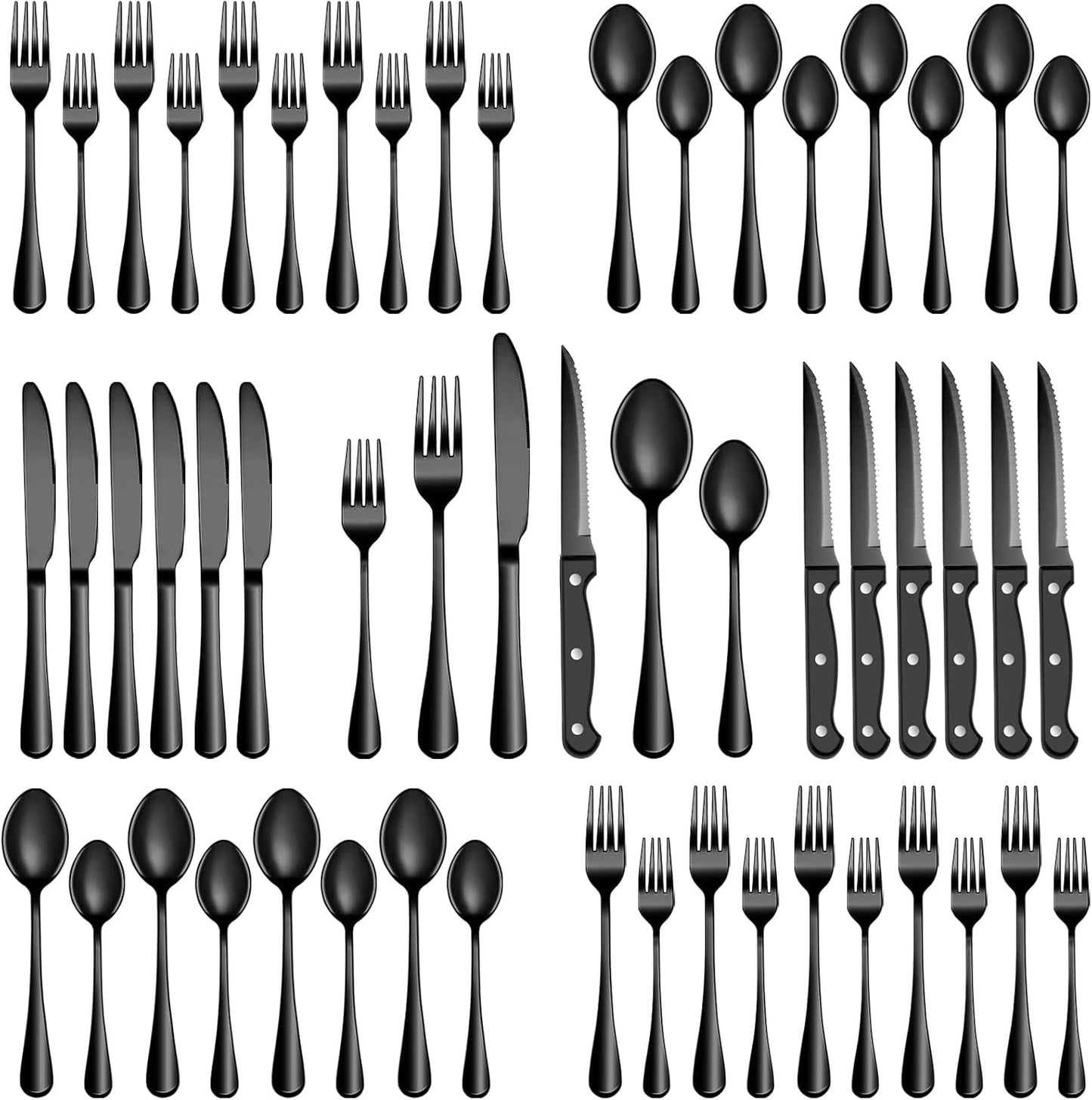 24 Pcs Silverware Set with Steak Knives Service for 4,Stainless Steel Flatware Set,Mirror Polished Cutlery Utensil Set,Home Kitchen Eating Tableware Set,Include Fork Knife Spoon Set,Dishwasher Safe
