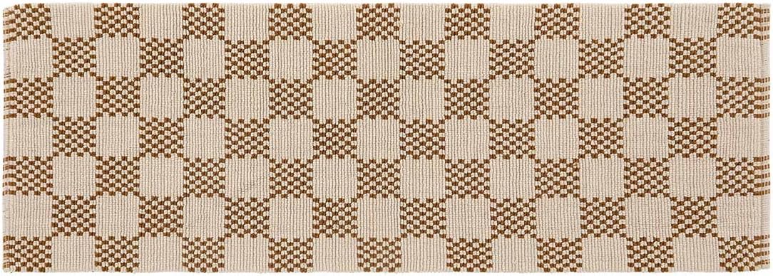 Bath Mat – Plush Cotton Non Slip Luxury Bathroom Rugs Washable – Soft Handmade Absorbent Bath Mat for Bathroom Floor, Vanity, or Tub-Side Use – Darby Biscuit 21X34