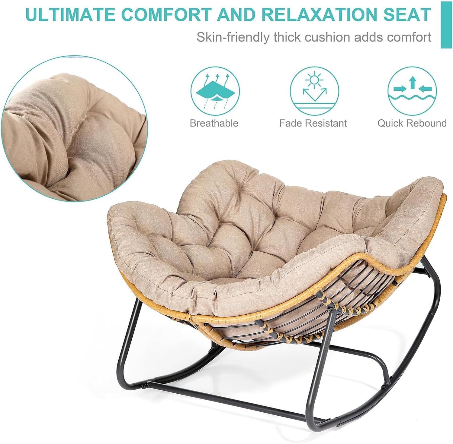 Egg-Shaped Rocking Chair – Rattan Lounge for Indoor & Outdoor