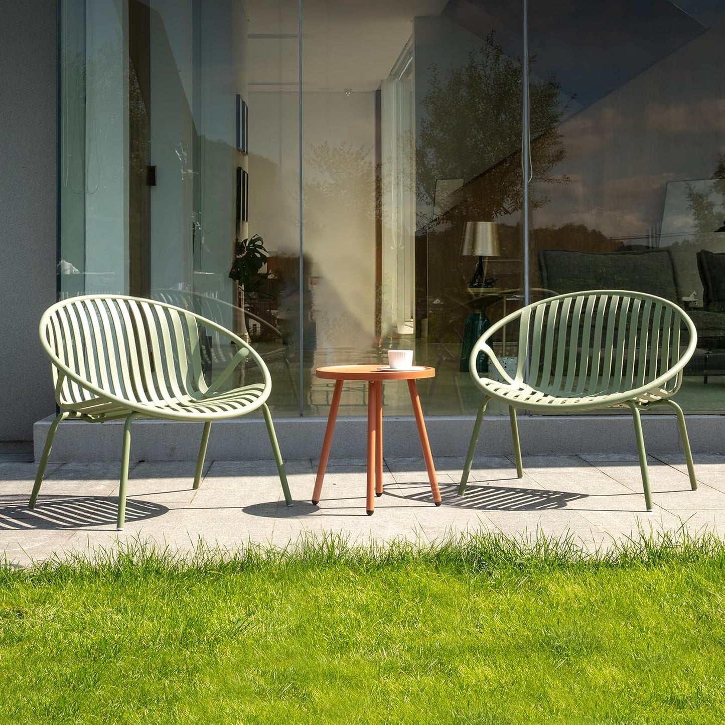 Patio Furniture Set, 3 Pieces Outdoor Furniture with Bistro Table and Chairs Set of 2，Outdoor Patio Set with Porch Chairs and Table,Deck Conversation Set for Garden Poolside
