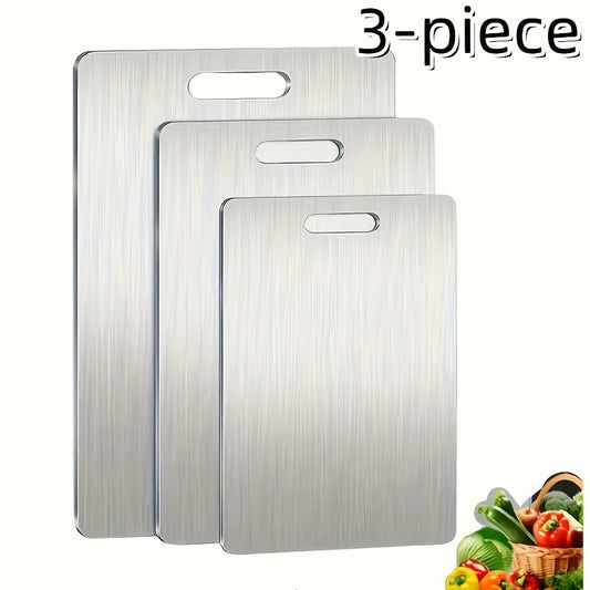 3-Piece Stainless Steel Cutting Board Set