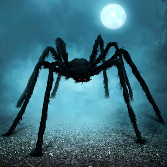Halloween Outdoor Decorations Giant Spider, 5 Ft Large Spider for Yard Lawn Garden Patio Scary Halloween outside Decor, Indoor Haunted House Prop and Home Party Decor, Black