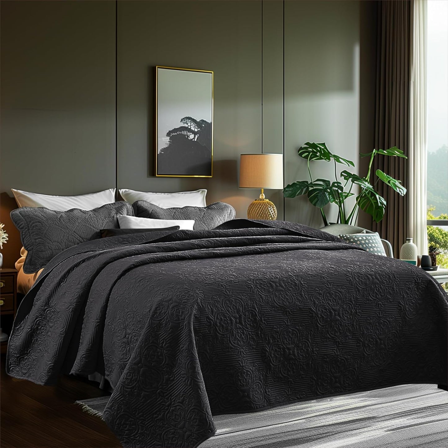 Bed Quilt Bedspread Coverlet - Reversible, Lightweight - Queen Size, Ivory