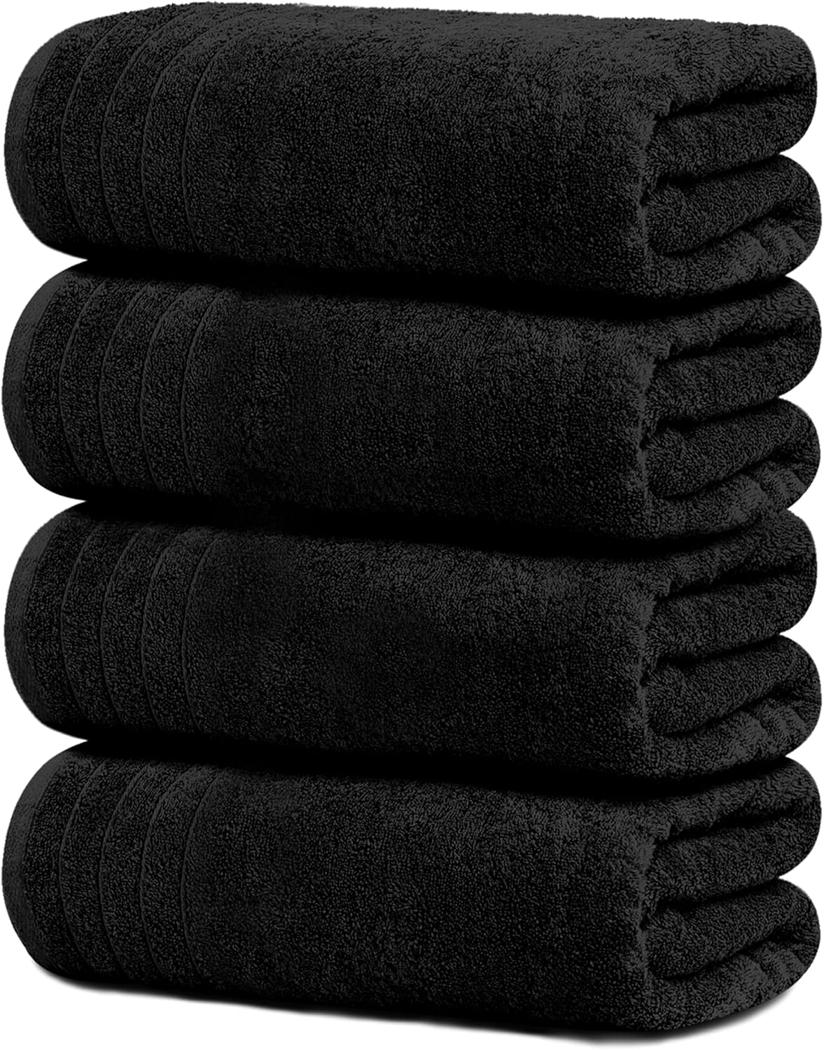 Pack of 4 Extra Large Bath Towels 30 X 60 Inches, 100% Cotton, Larger & Lighter Weight, Quicker to Dry, Super Soft and Absorbent, Perfect for Bathroom, Dark Grey