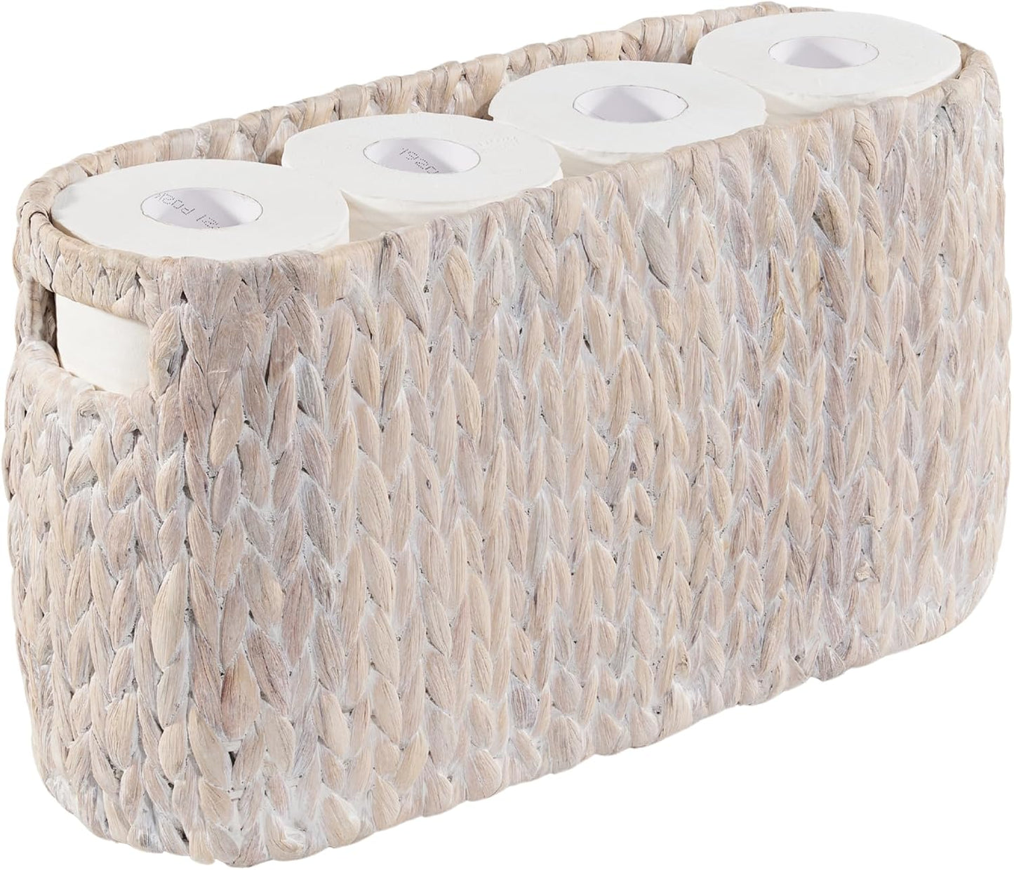 Toilet Paper Storage Basket, Toilet Paper Holder with Storage for up to 8 Rolls, Coastal Bathroom Decor, Rattan Bathroom Accessories