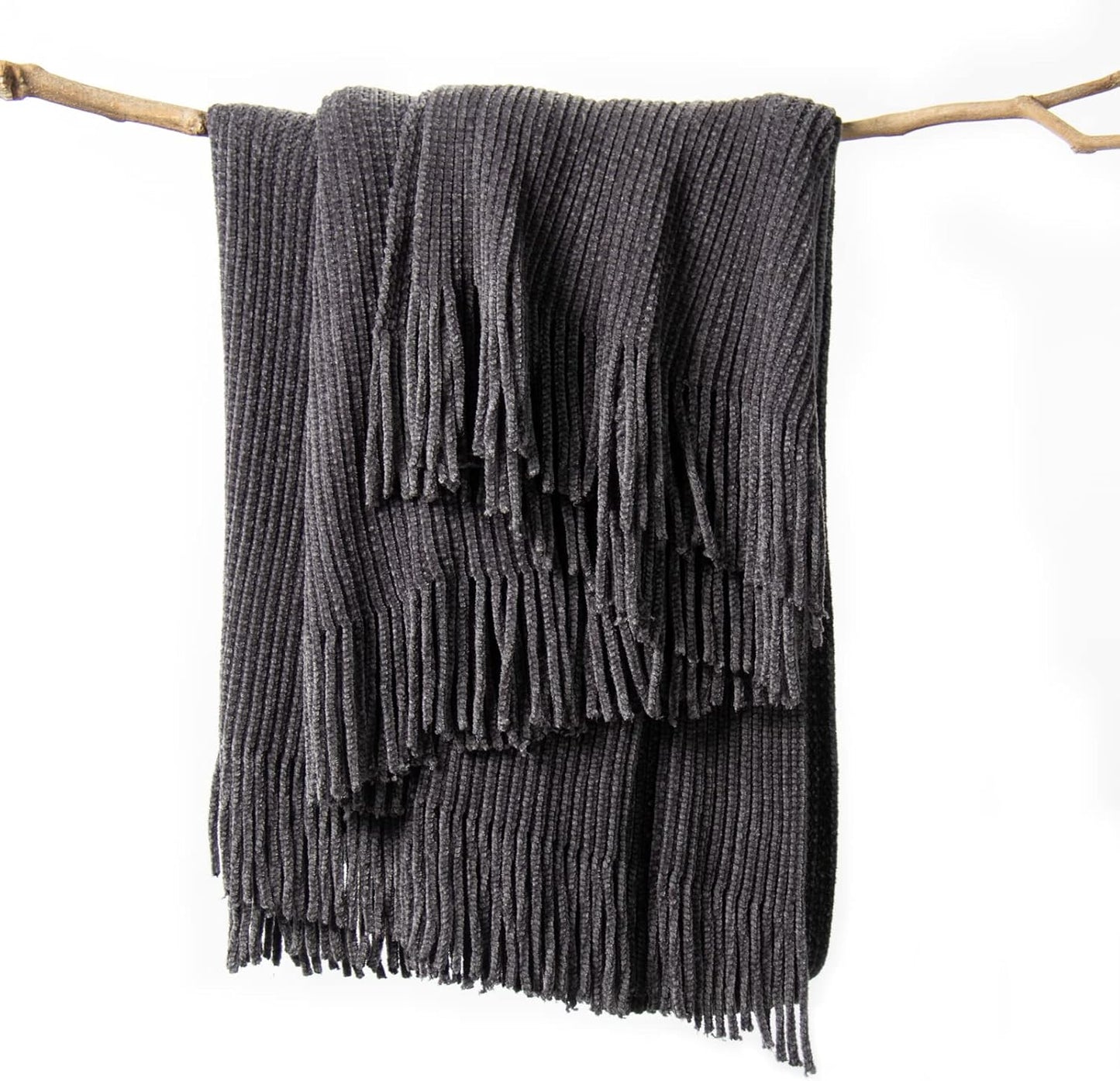 Throw Blanket for Couch, Soft Boho Bed Throw,Cozy Burnt Orange Chenille Knitted Small Spring Lightweight Throw(Rust,50 * 60")