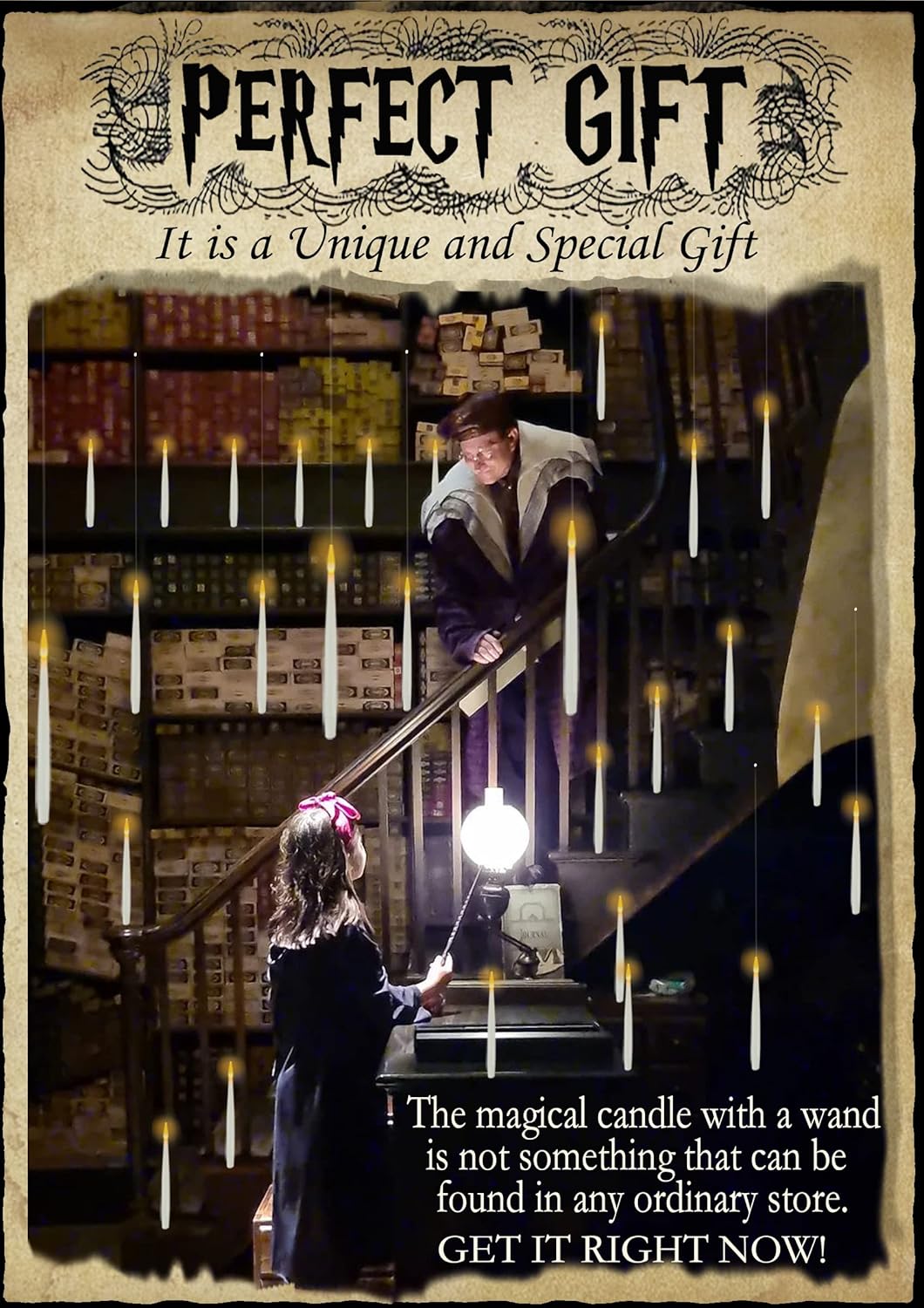 Halloween Decorations, 20 Pcs Floating Candles with Wand Magic Hanging Candles, Flickering Warm Light Flameless Floating LED Candle with Wand Remote, Battery Operated Taper Candle Set for Theme Party