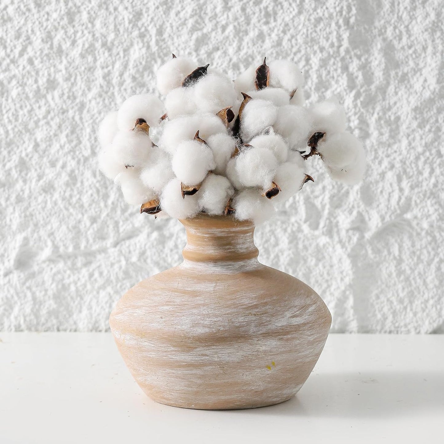Ceramic Rustic Vase, 12.8" Large Flower Vases Home Decor for Pampas Farmhouse Decorative Pottery Clay Vase for Mantel Entryway Table Living Room Kitchen Bathroom Bedroom