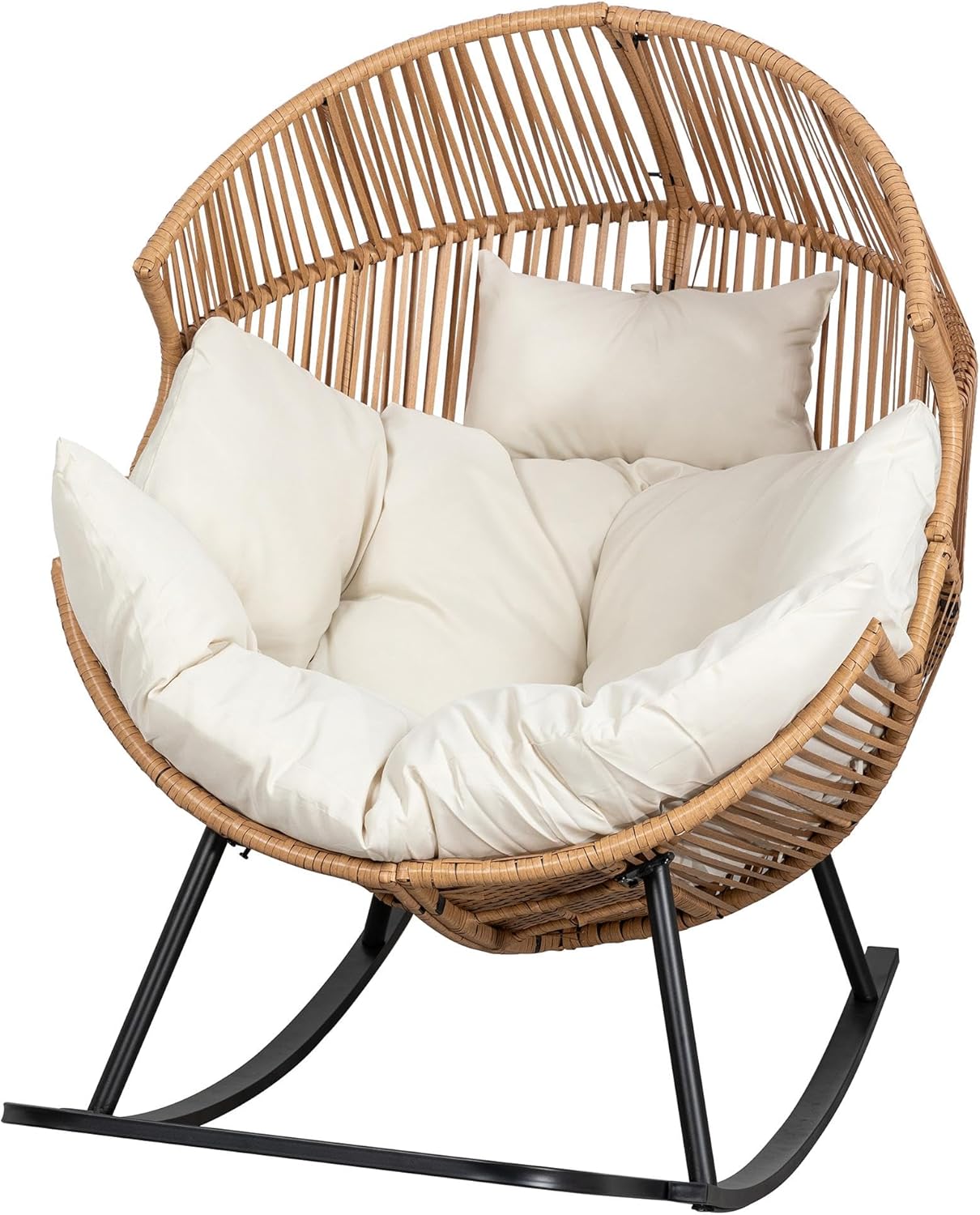 Outdoor Egg Rocker Chair with Cushion – Patio, Balcony & Living Room Use