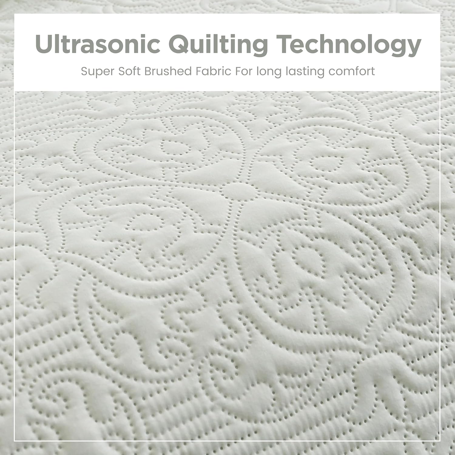 Bed Quilt Bedspread Coverlet - Reversible, Lightweight - Queen Size, Ivory