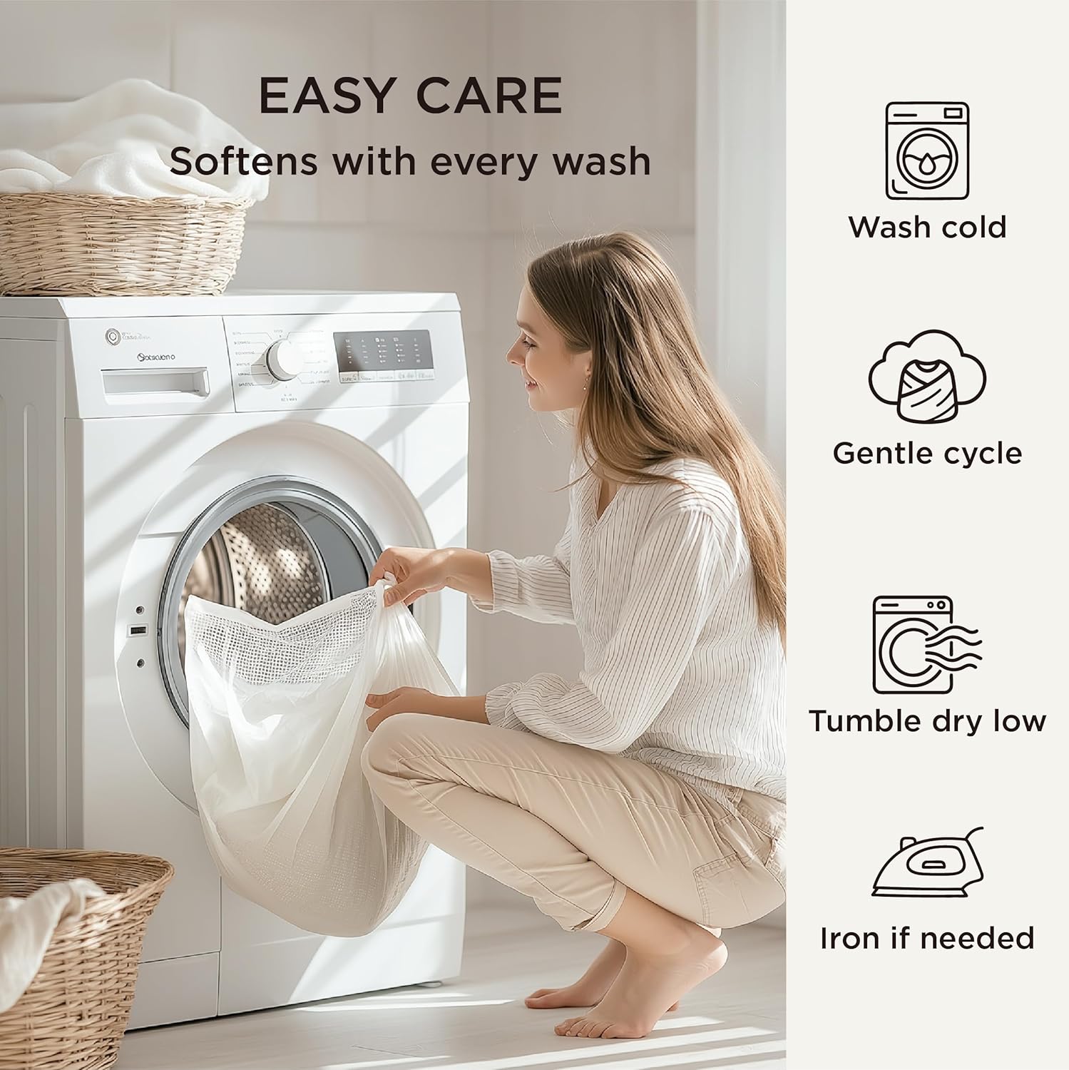 Linen Sheets - Queen Size Bed, Blend from Linen Cotton ets, Breathable Cotton ets, Gifts for All Seasons, 4 Pieces, Linen