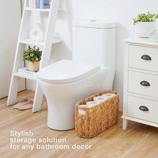 Toilet Paper Storage Basket, Toilet Paper Holder with Storage for up to 8 Rolls, Coastal Bathroom Decor, Rattan Bathroom Accessories