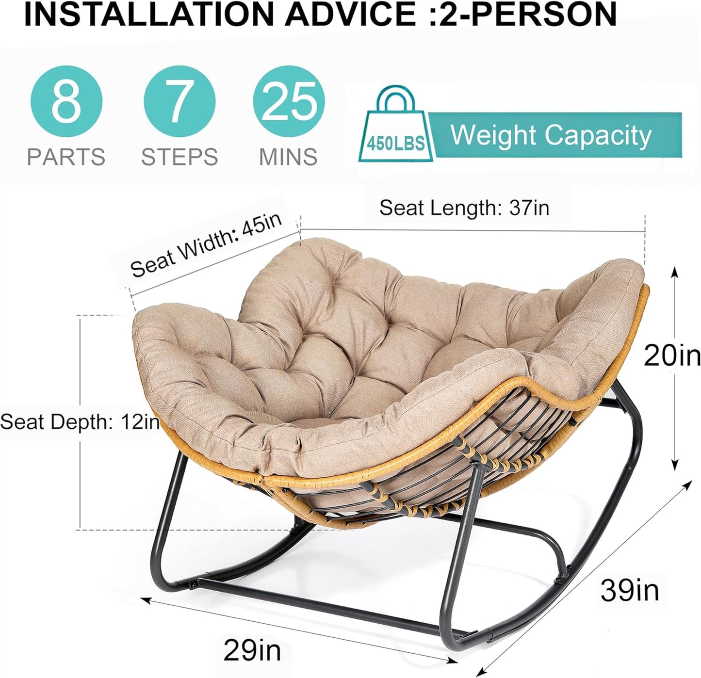 Egg-Shaped Rocking Chair – Rattan Lounge for Indoor & Outdoor