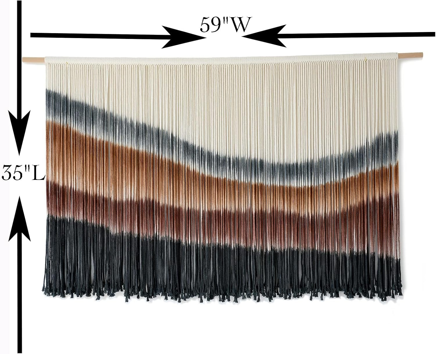 Macrame Wall Hanging Macrame Wall Decor Large-Scale Tie-Dye Tapestry Living Home Room Wall Decor 57" Wx 35" L