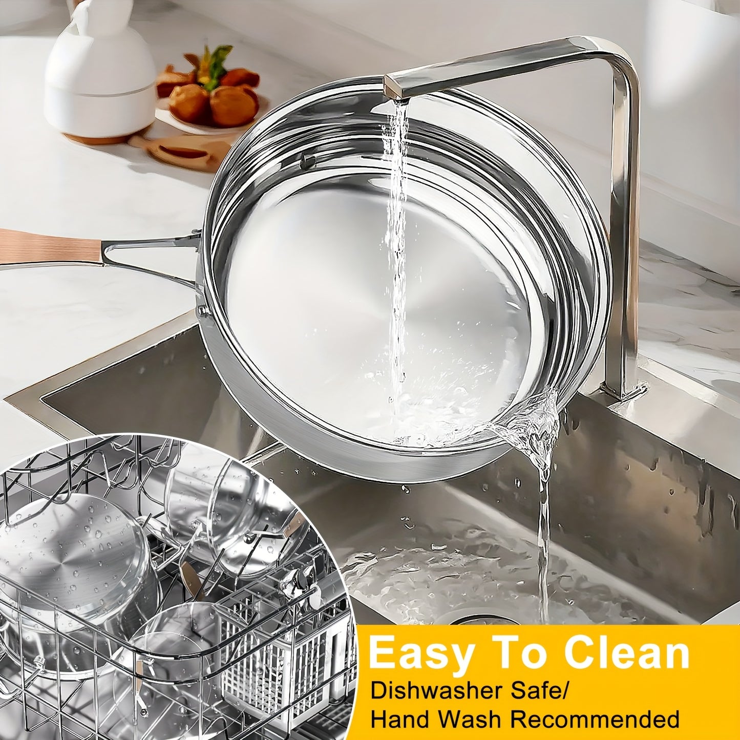 304 Stainless Steel Cookware Set – 8/10 Piece Pots and Pans with Lids, Induction Compatible